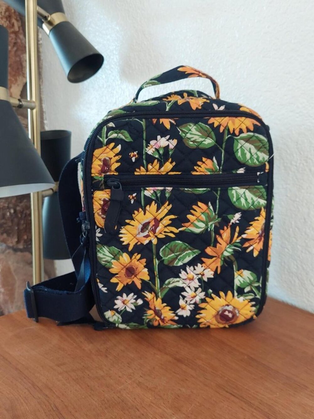 Vera Bradley Recycled Cotton Lunch Bunch Bag in Sunflowers Pattern | Quilted Ins